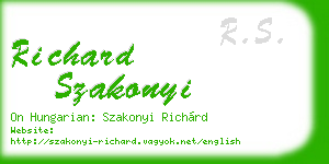 richard szakonyi business card